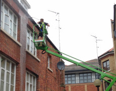 High level pressure washing from an access platform