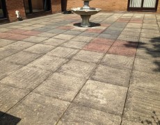 Concrete slab patio needs pressure washing. Patio washing Norfolk