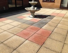 Concrete slab patio needs pressure cleaning. Patio washing Norfolk