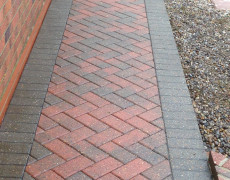 brick footpath restored after pressure washing