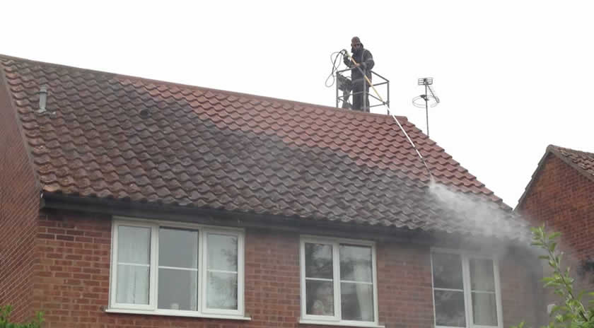 roof pressure washing, re-sealing and roof painting services in Norfolk